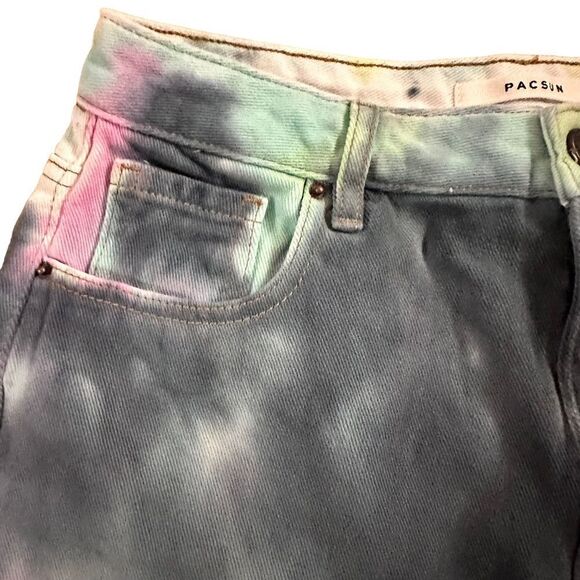 PacSun ~ High Rise Festival Tie Dye Cutoff shorts ~ size 27 - Picture 3 of 12